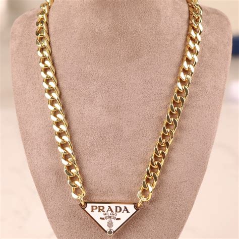 women's prada necklace triangle|gold prada necklace dupe.